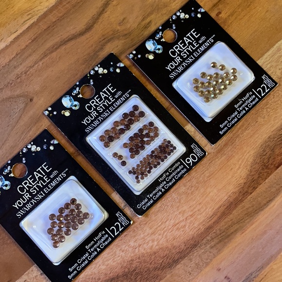 Swarovski | 3 Pack HotFix Crystals in Colorado Topaz Smoked Topaz & Jonquil - Picture 11 of 15